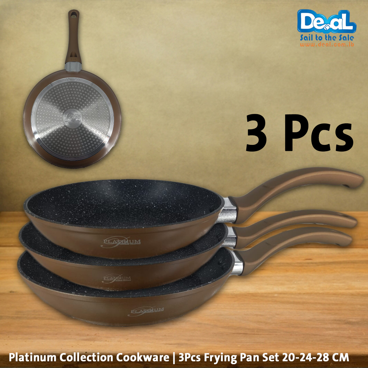 Platinum Collection Cookware | 3Pcs Frying Pan Set 20-24-28 CM